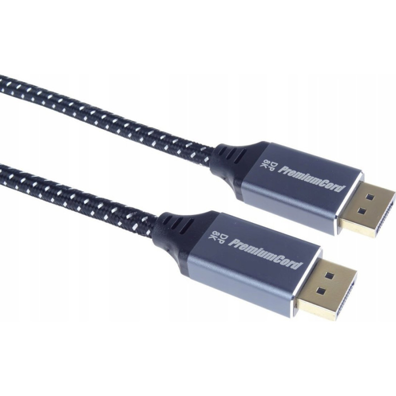 Premiumcord Kabel PremiumCord PREMIUMCORD Kabel DisplayPort 1.4 přípojný kabel, kovové a zlacené konektory, 2m