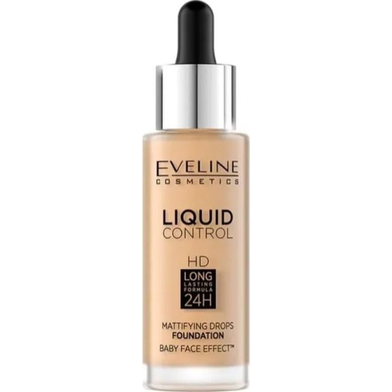 Eveline Kolorowka Eveline Liquid Control HD Podkład do twarzy z dropperem nr 016 vanilla beige 32ml