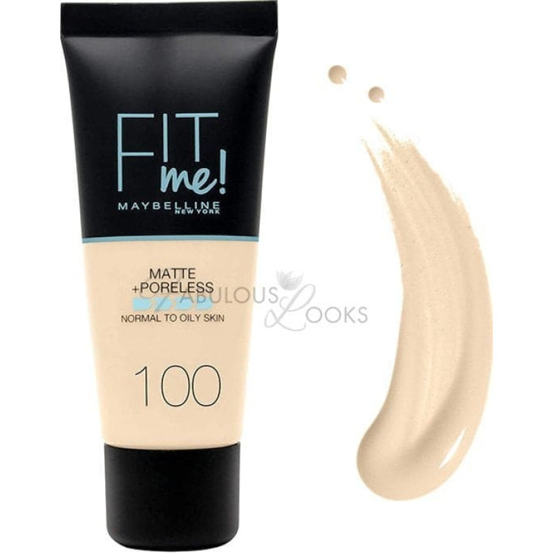 Maybelline Maybelline, Fit Me Matte + Poreless, Liquid Foundation, 100, Warm Ivory, 30 ml For Women