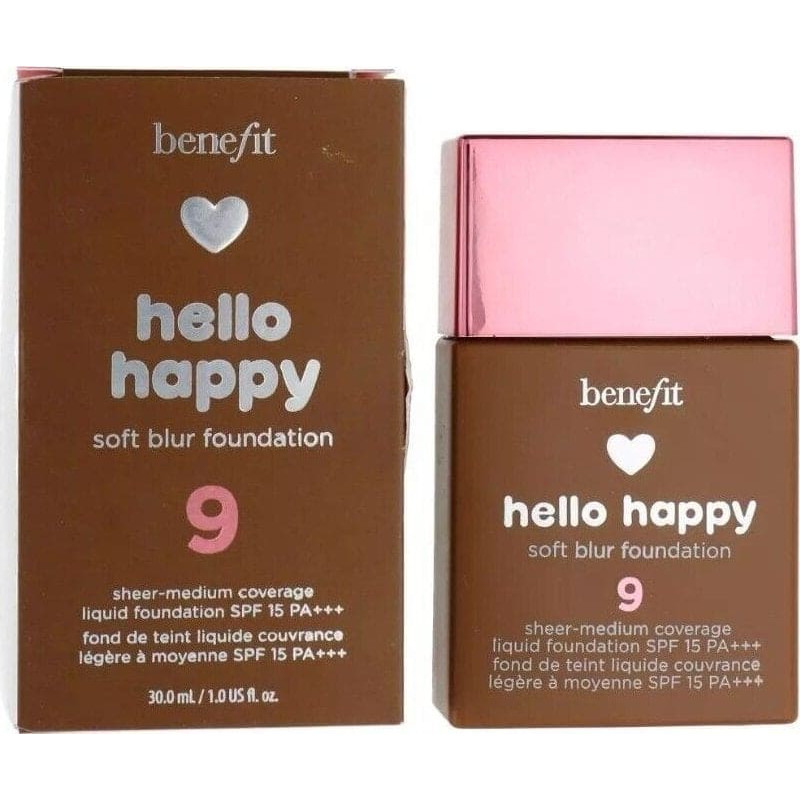 Benefit Benefit, Hello Happy Soft Blur, Matte Finish, Liquid Foundation, 09, Deep Neutral, SPF 15, 30 ml For Women