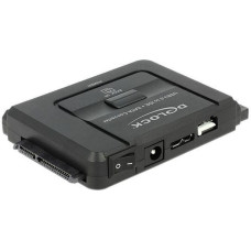 Delock USB 3.2 Gen 1 Konverter, USB-A Stecker > SATA 22P + IDE 40P + IDE 44P Buchse (schwarz, mit Backup Funktion)