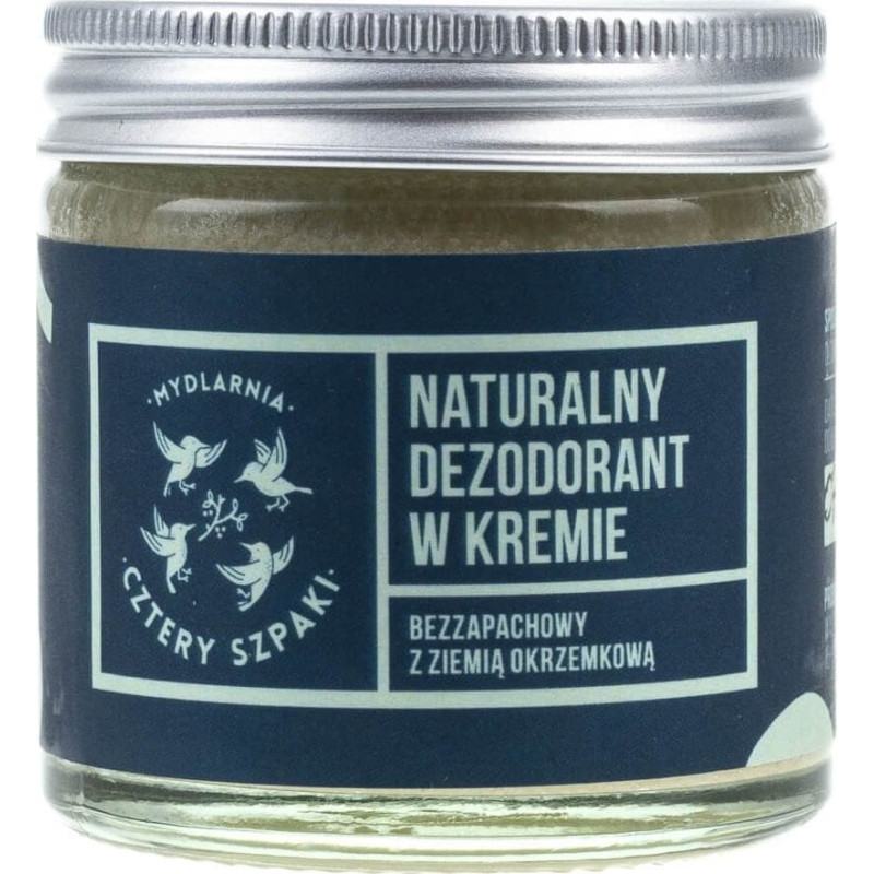 Mydlarnia Cztery Szpaki Dezodorant w kremie bezzapachowy 60 ml - Cztery Szpaki