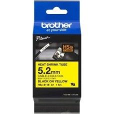 Brother Brother Etykieta 5.2MM BLACK ON YELLOW HEAT SHRINK TAPE