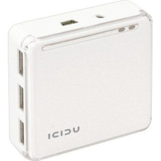 Icidu HUB USB Icidu 1x SD  + 3x USB-A 2.0 (ICIDU USB 2.0 HUB & Reader, White)