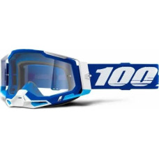 100 Bon 100% Gogle 100% RACECRAFT 2 BLUE (Szyba Przezroczysta Anti-Fog, LT 88%-92% + 10 Zrywek) (NEW)