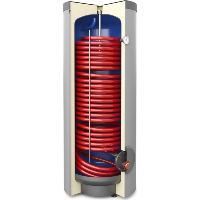 Galmet Wymiennik c.w.u. do pomp ciepła z wężownicą spiralną 3.8m2, emaliowany, stojący - poliuretan, PVC - SGW(S) Tower Grand 400