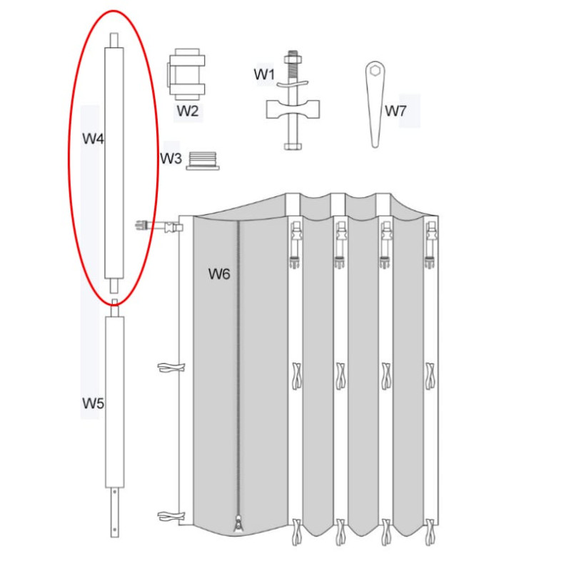 Zipro Górny słupek stelaża siatki wewnętrznej do trampoliny 10FT/312cm