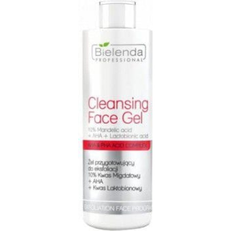 Bielenda Professional Cleansing Face Gel 10% Mandelic Acid + AHA + Lactobionic Acid Żel przygotowujący do eksfoliacji 200g