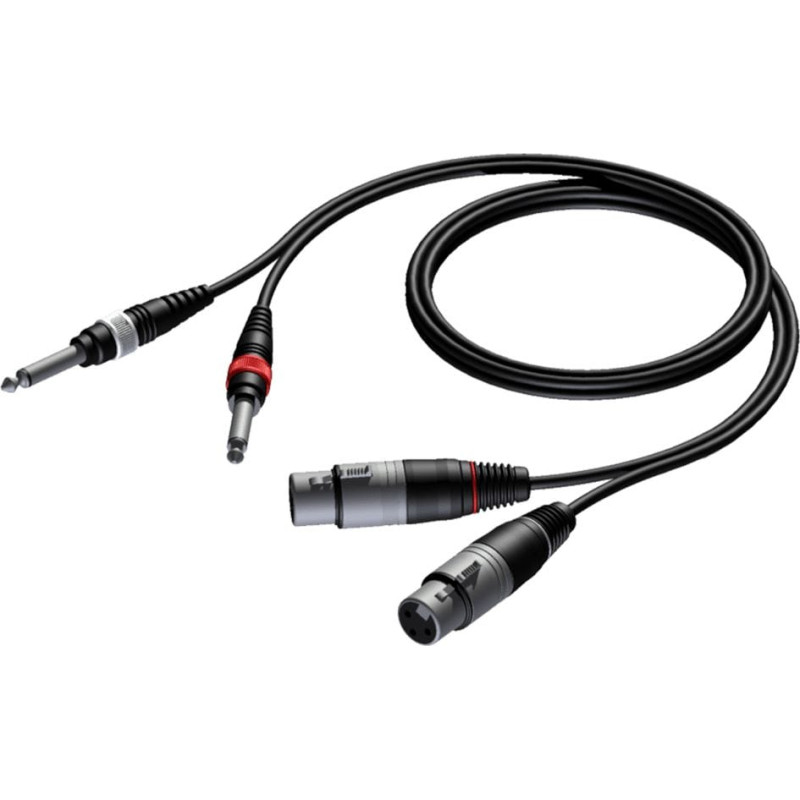 Procab Kabel Procab Jack 6.3mm x2 - XLR x2 1.5m czarny (CAB707/1.5)