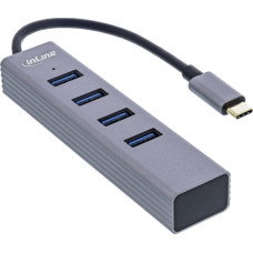 Inline HUB USB InLine InLine® USB 3.2 Gen.1 Type C hub (4x USB-A 5Gbps), OTG, metal case