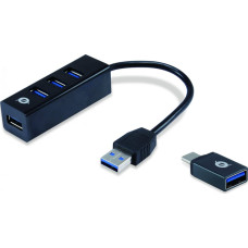 Conceptronic HUB USB Conceptronic CONCEPTRONIC USB-Hub 4-Port 3.0  ->4x3.0 +TypC A o.Netzt. sw