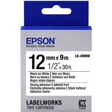 Epson LK4WBW Strong Adh. Black on White tape 12mm (C53S654016)