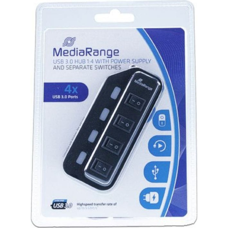 Mediarange HUB USB MediaRange 4x USB-A 3.0 (MRCS505)