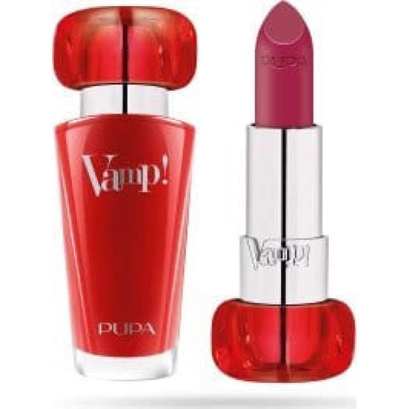 Pupa Pupa, Vamp!, Paraben-Free, Volume, Cream Lipstick, 201, Black Cherry, 3.5 g For Women