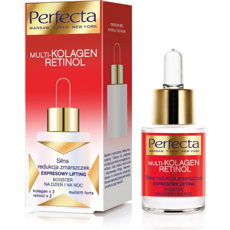 Perfecta Serum do twarzy Multi-Kolagen Retinol Booster redukujący zmarszczki 15ml