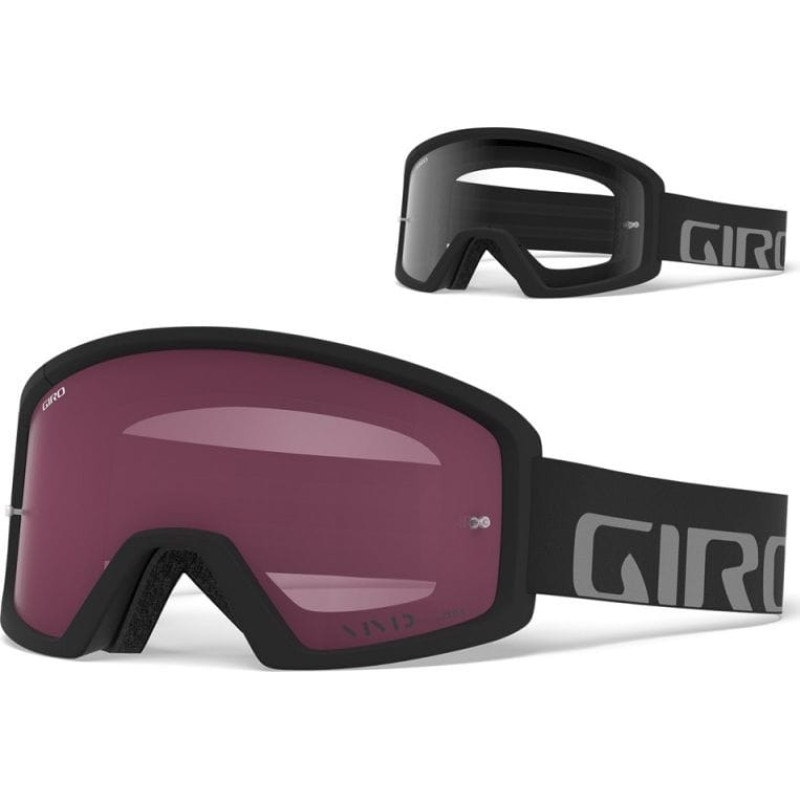 Giro Gogle GIRO TAZZ MTB black grey (Szyba kolorowa AMBER SCARLET trail + Szyba Przeźroczysta 99% S0)