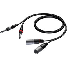 Procab Kabel Procab Jack 6.3mm x2 - XLR x2 1.5m czarny (CAB708/1.5)