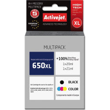 Activejet AH-650RX ink for HP printer; HP 650 CZ102AE replacement; Premium; 1 x 20 ml, 1 x 21 ml; black, color