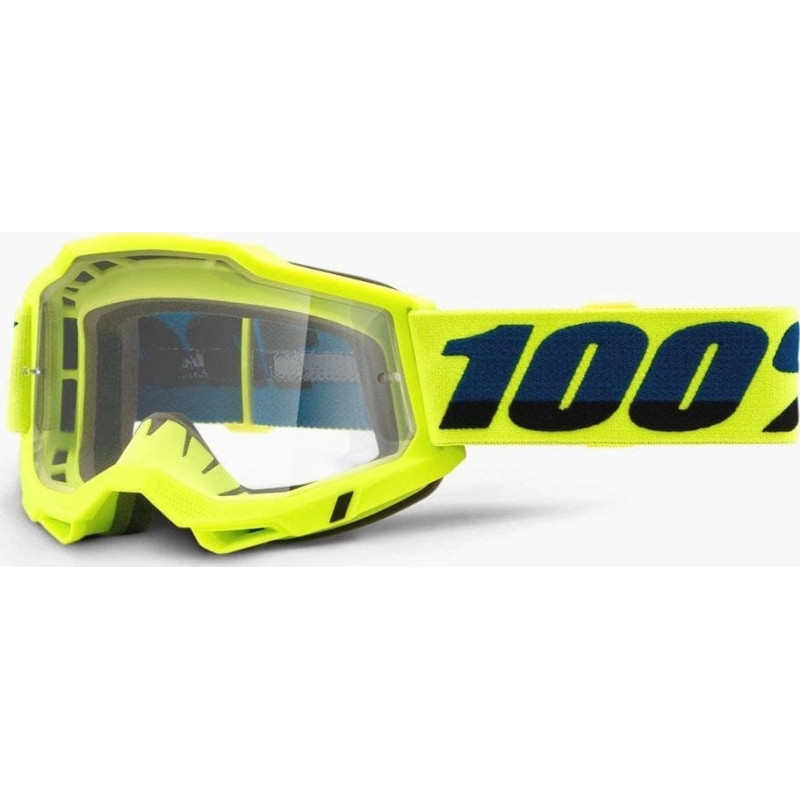 100 Bon 100% Gogle 100% ACCURI 2 YELLOW (Szyba Przezroczysta Anti-Fog, LT 88%-92%) (NEW)