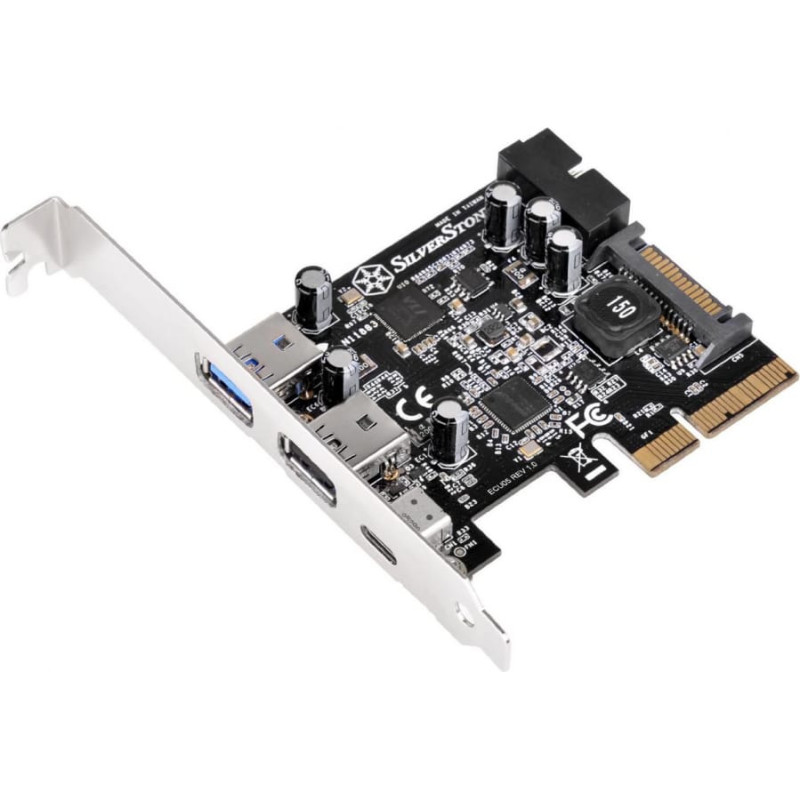 Silverstone Kontroler SilverStone PCIe 2.0 x2 - 2x USB 3.0 + 1x USB-C 3.2 Gen 2 (SST-ECU05)