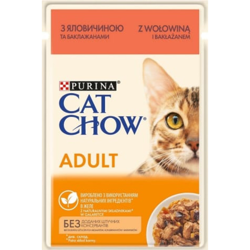 Purina Nestle CAT CHOW ADULT GiJ Beef Eggplant Jelly - wet cat food - 85 g