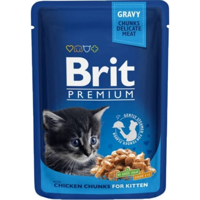 Brit Premium Cat Kitten Chicken - wet cat food - 100g