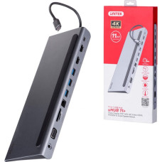 Unitek HUB USB-C 11IN1, USB-C, RJ45, MST, 100W PD