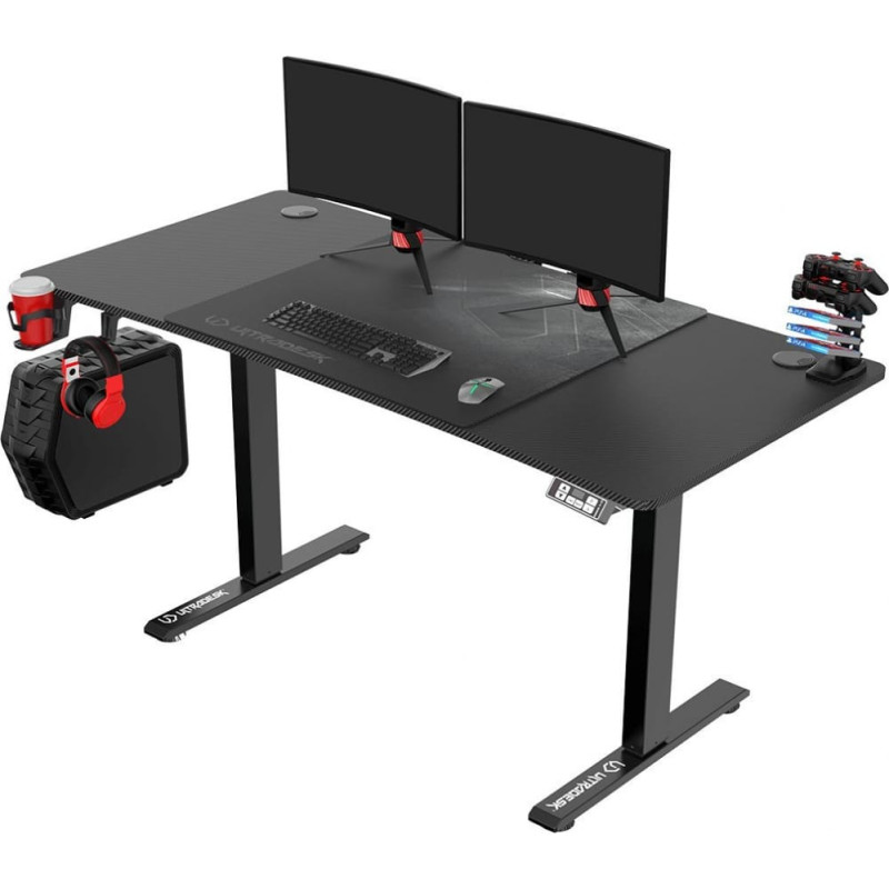 Ultradesk Biurko Ultradesk ULTRADESK Biurko dla gracza LEVEL V2, 140x68cm, 72-117cm, elektycznie regulowany, z podkładką pod mysz XXL, uchwyt na słuchawki i napój