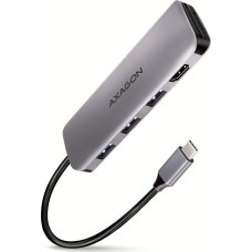 Axagon Kabel Axagon AXAGON HMC-HCR3A, USB 3.2 Gen 1 hub, porty 3x USB-A, HDMI 4k/30Hz, SD/microSD, kabel USB-C 20cm