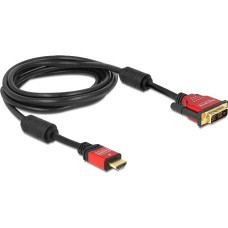 Delock Kabel Delock HDMI - DVI-D 3m czerwony (84343)