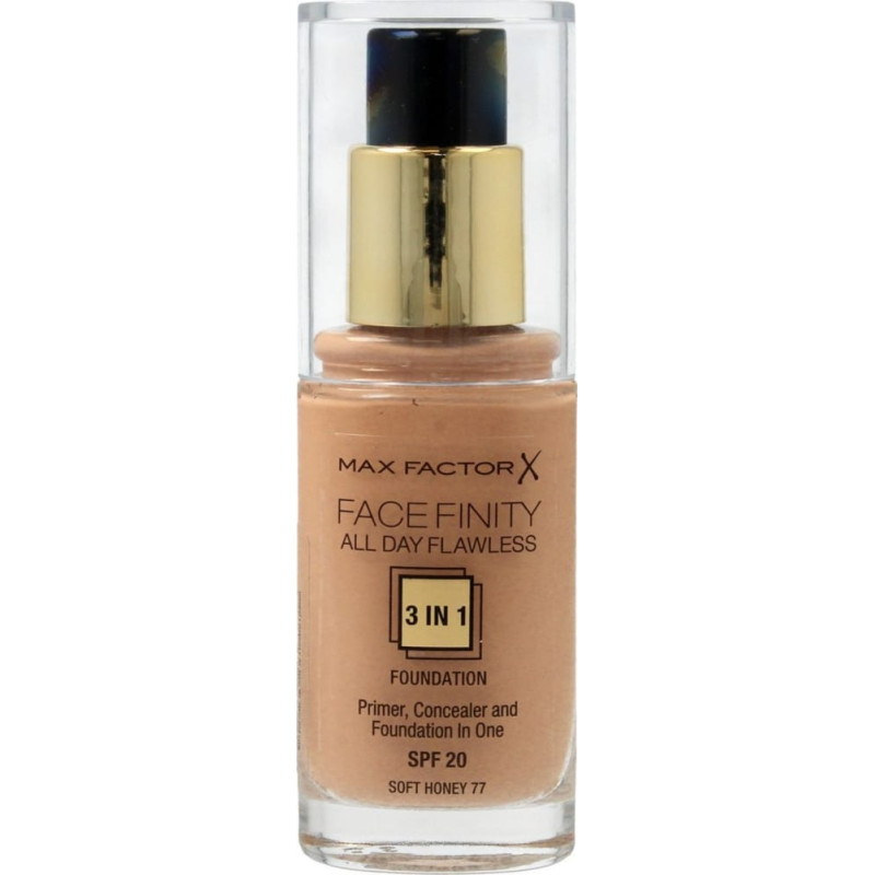 Max Factor Facefinity All Day Flawless 3in1 Foundation SPF20 77 Soft Honey 30ml