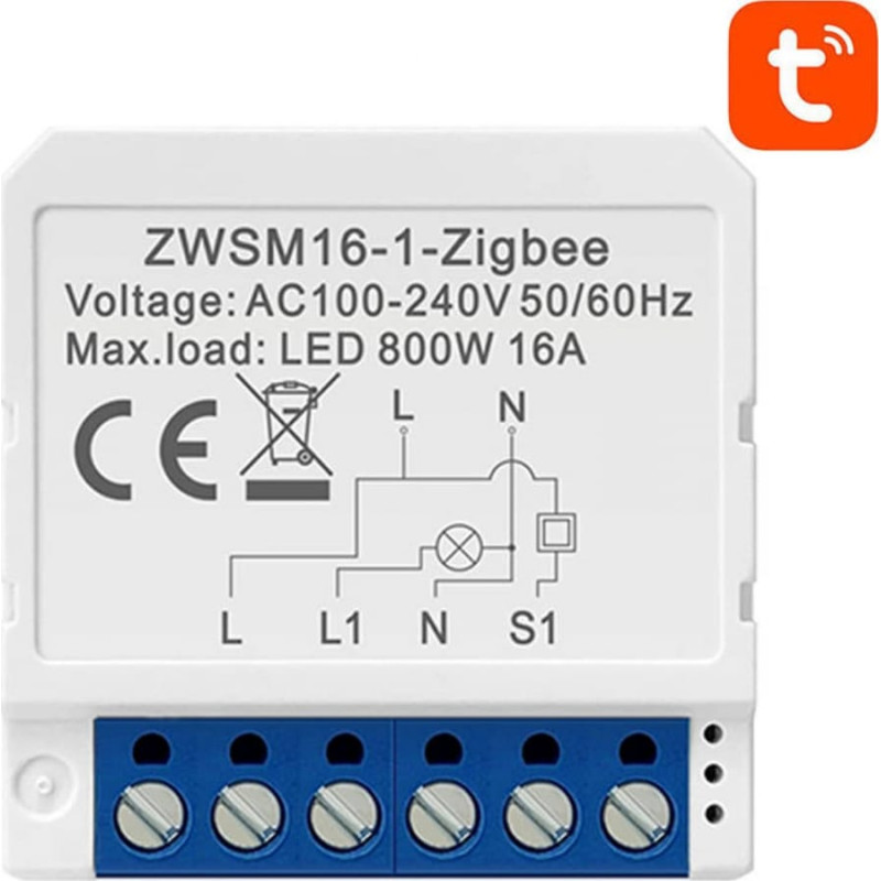 Avatto Inteligentny przełącznik dopuszkowy ZigBee Avatto ZWSM16-W1 TUYA