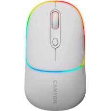 Canyon Mysz Canyon CANYON MW-22, 2 in 1 Wireless optical mouse with 4 buttons,Silent switch for right/left keys,DPI 800/1200/1600, 2 mode(BT/ 2.4GHz), 650mAh Li-poly battery,RGB backlight,Snow white, cable length 0.8m, 110*62*34.2mm, 0.085kg