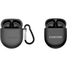 Canyon Słuchawki Canyon CANYON TWS-6, Bluetooth headset, with microphone, BT V5.3 JL 6976D4, Frequence Response:20Hz-20kHz, battery EarBud 30mAh*2+Charging Case 400mAh, type-C cable length 0.24m, Size: 64*48*26mm, 0.040kg, Black