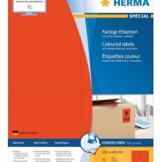 Herma Etykiety kolorowe, A4, 105 x 148 mm, czerwone, wyjmowane - 4562