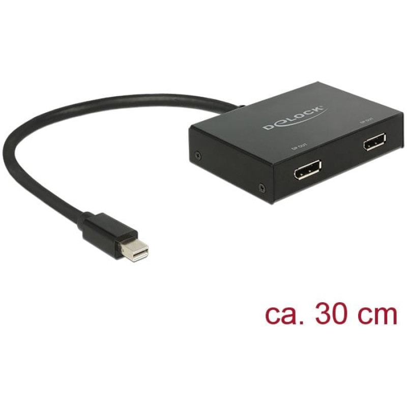 Delock Splitter 1x miniDisplayport > 2x Displayport (87695)