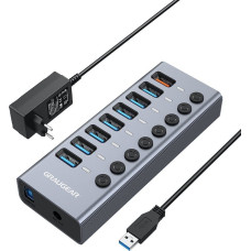 Graugear HUB USB Graugear Graugear 7-Port USB-A 3.0 HUB + 1x Ladeport