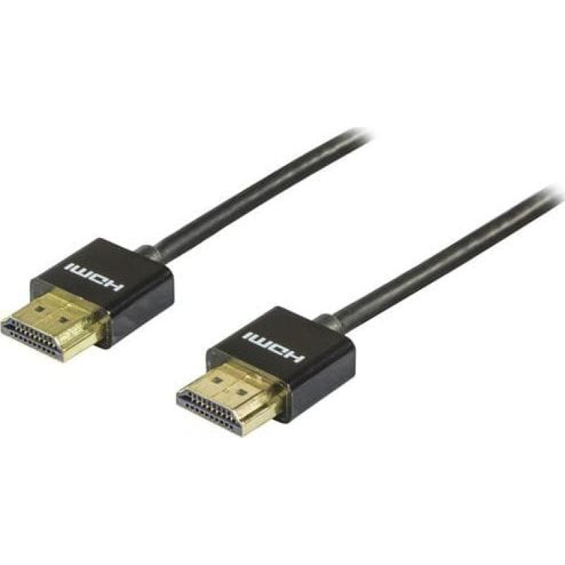 Deltaco Kabel Deltaco HDMI - HDMI 2m czarny (Deltaco HDMI-1092 Tyndt HDMI kabel med l)