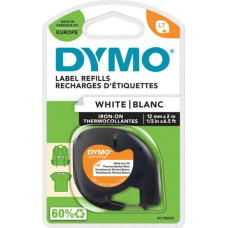 Dymo Dymo oryginalny taśma do drukarek etykiet, Dymo, S0718850, czarny druk/biały podkład, 2m, 12mm, LetraTag taśma metalizowana