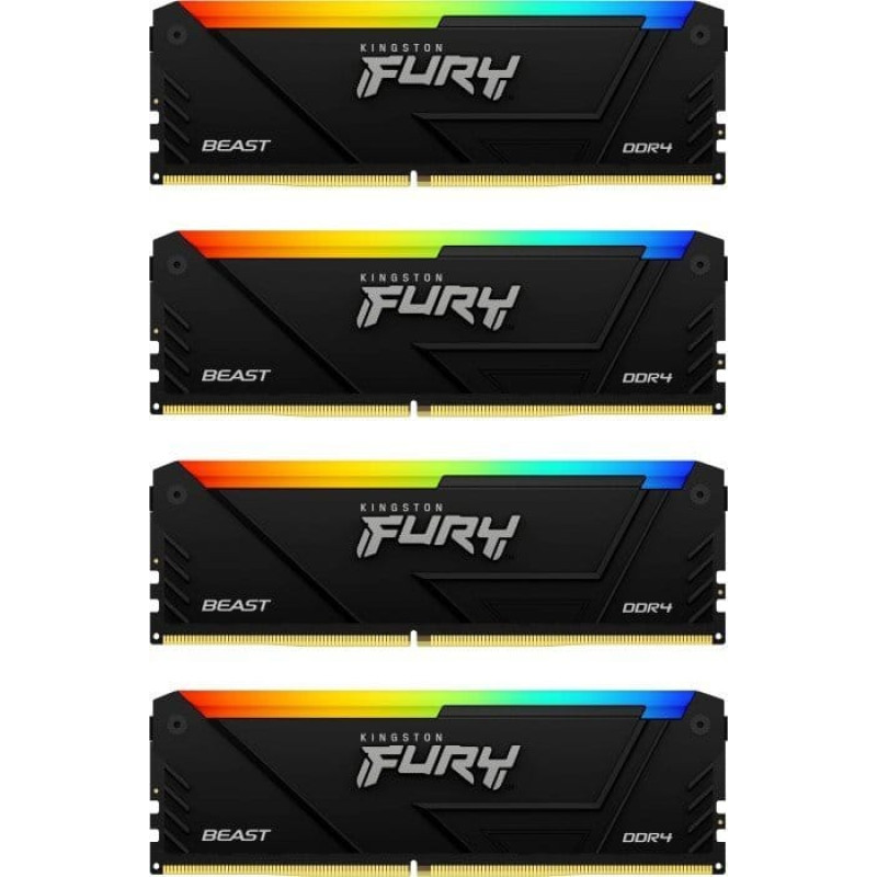 Kingston Fury Pamięć Kingston Fury Beast RGB, DDR4, 64 GB, 3200MHz, CL16 (KF432C16BB12AK4/64)