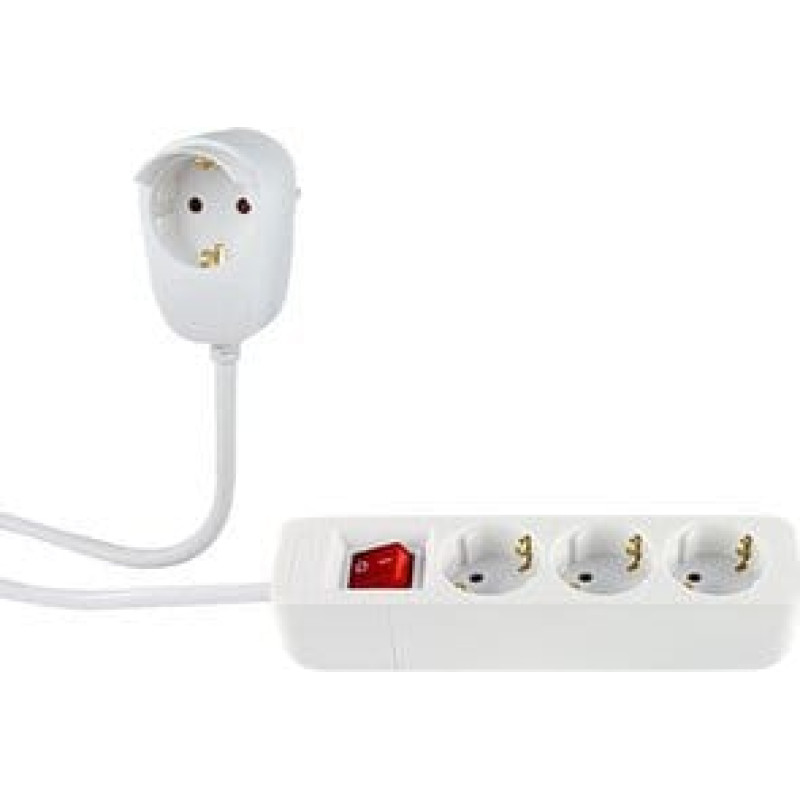 REV Multiple Socket Outlet 3+1-fold 5m + switch white