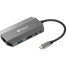 Sandberg Stacja/replikator Sandberg 6w1 Travel Dock USB-C (136-33)