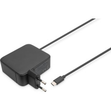 Digitus Ładowarka Digitus Ładowarka sieciowa zasilacz 1x USB-C PD 3.0 max. 100W GaN zintegrowany kabel 1,2m Czarna