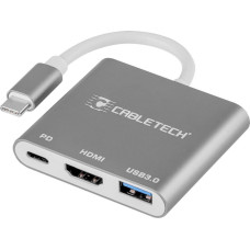 Cabletech Stacja/replikator Cabletech Złącze Adapter Cabletech Wtyk Typu C - Gniazda Usb 3.0 Hdmi 2.0 Typu C | C18-1