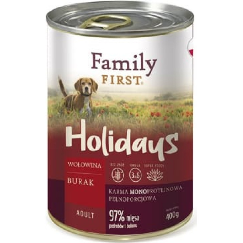 Family First Holidays Adult Beef with beets - Wet dog food - 400 g