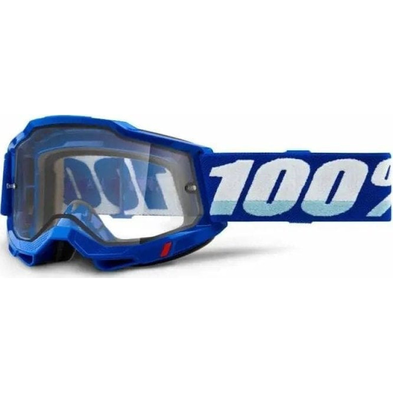 100 Bon 100% Gogle 100% ACCURI 2 ENDURO MOTO BLUE (Szyba Przezroczysta Podwójna) (NEW)