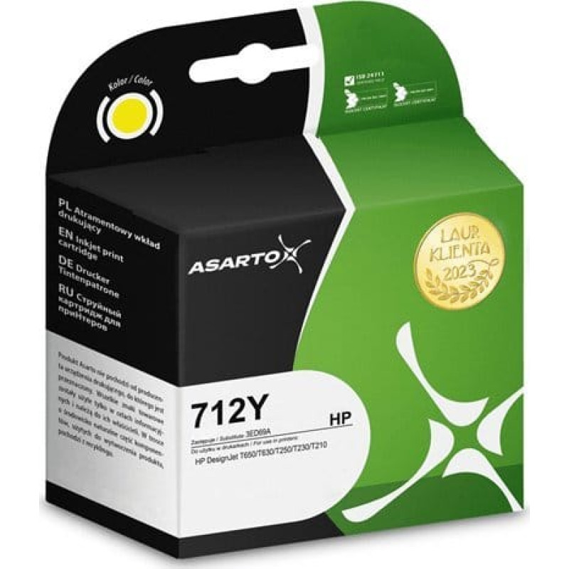 Asarto Tusz Asarto Tusz Asarto do HP 712Y | 3ED69A  | 29 ml | yellow