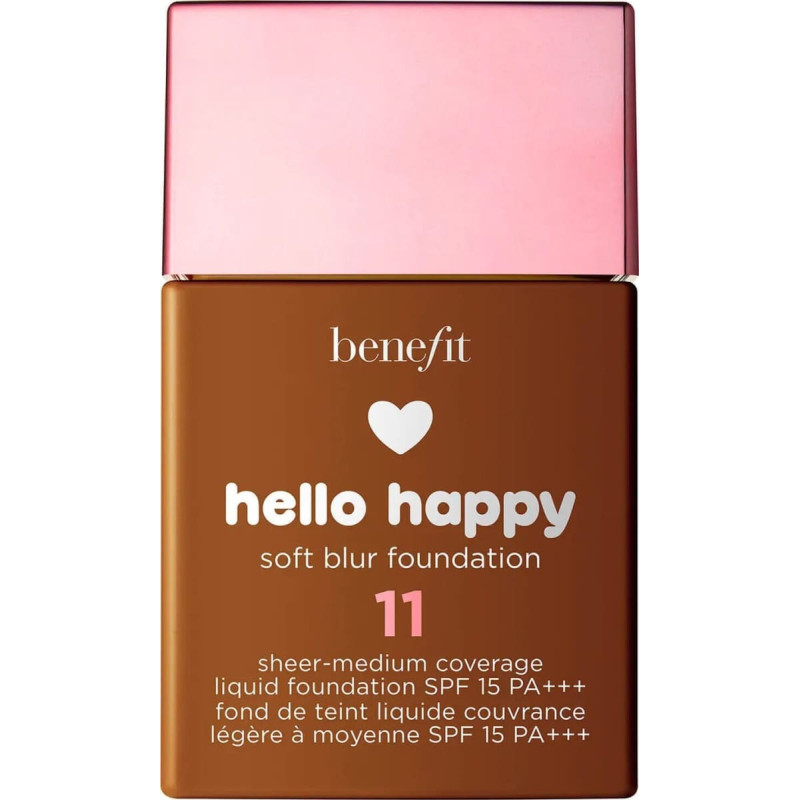 Benefit Benefit, Hello Happy Soft Blur, Matte Finish, Liquid Foundation, 11, Dark Neutral, SPF 15, 30 ml For Women