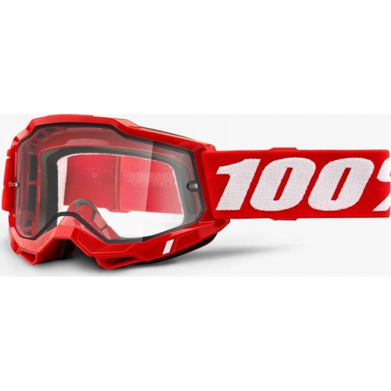 100% Gogle 100% ACCURI 2 ENDURO MOTO RED (Szyba Przezroczysta Podwójna) (NEW)