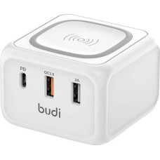 Budi Ładowarka Budi Ładowarka indukcyjna 10W Budi 317TE, 2x USB + USB-C, 18W(biała)